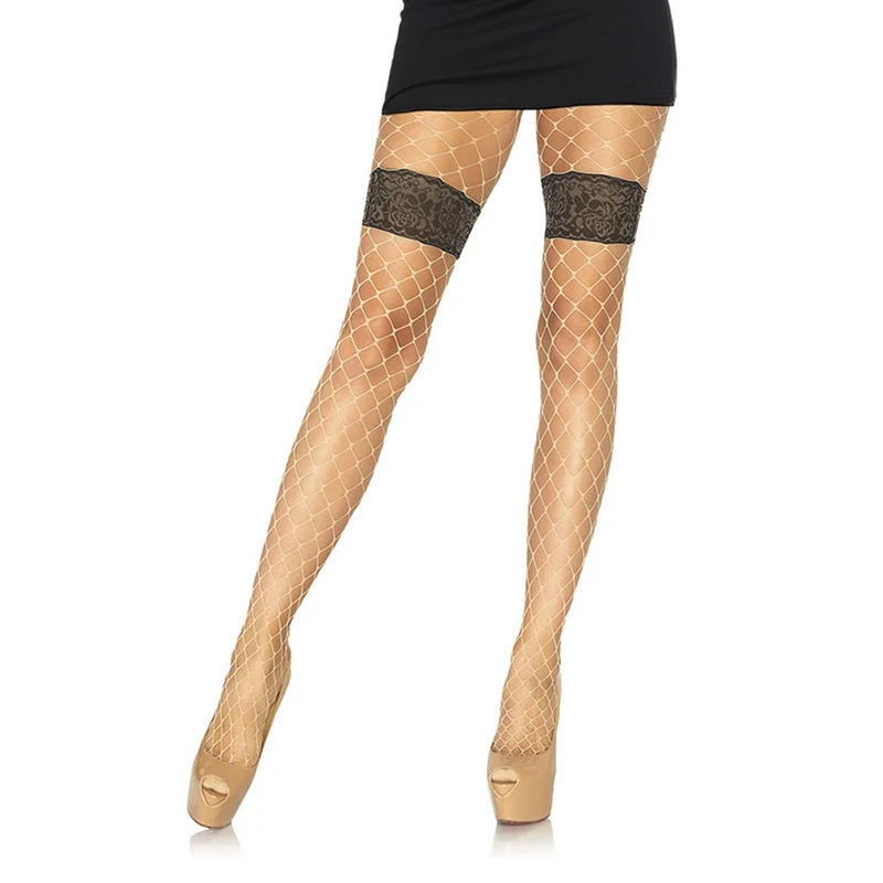 Diamant Netpanty Met Kant En Bloemen Tailleband
