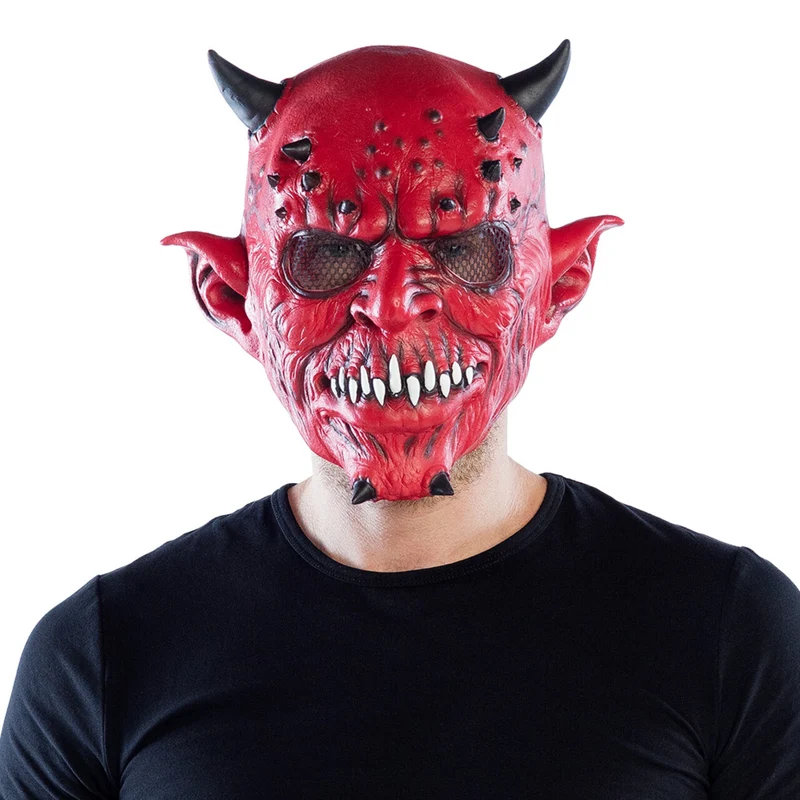 Red Creepy Devil Masker