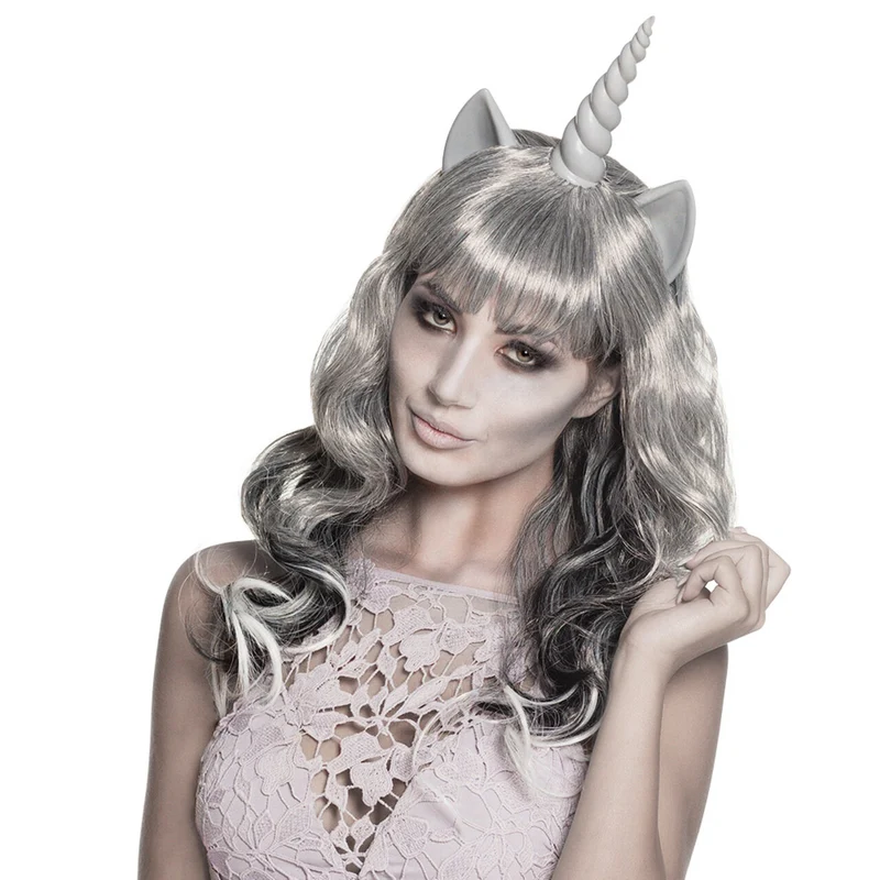 Pruik Ghost Unicorn Met Hoorn En Oren