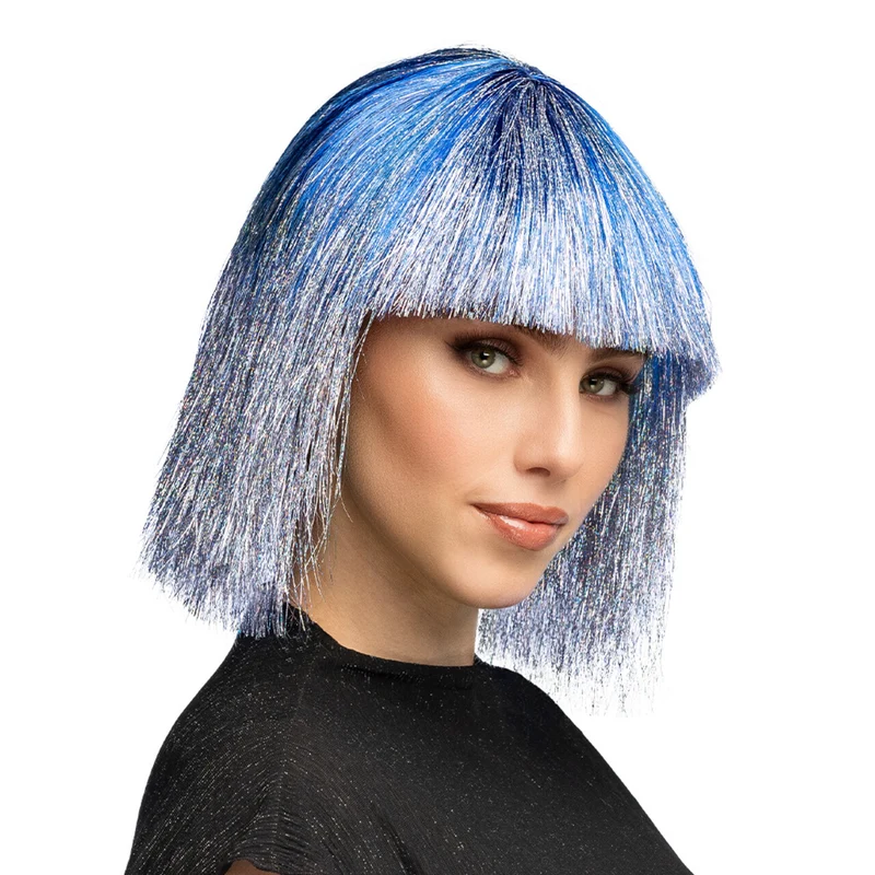 Pruik Intergalactic Blauw / Zilver