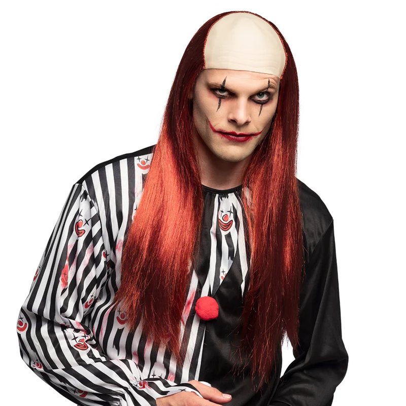 Pruik Killer Clown Rood