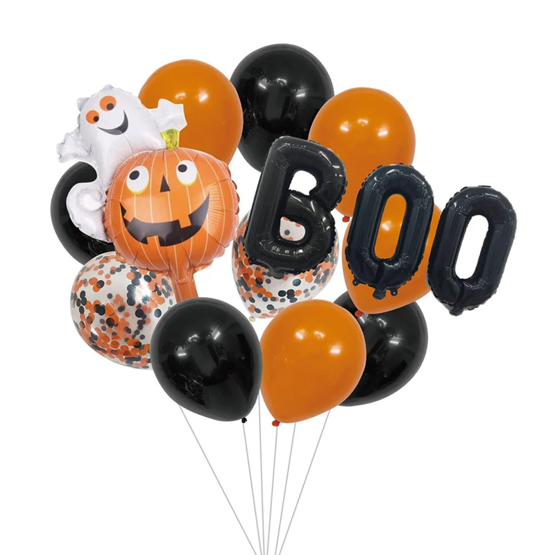 Ballonnenset Halloween Boo Oranje / Zwart