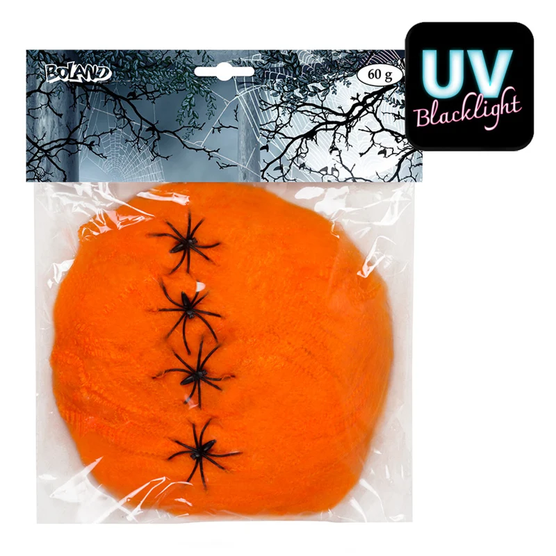 Spinrag Oranje Met 4 Spinnen