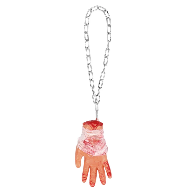Decoratie Bloederige Hand Met Ketting