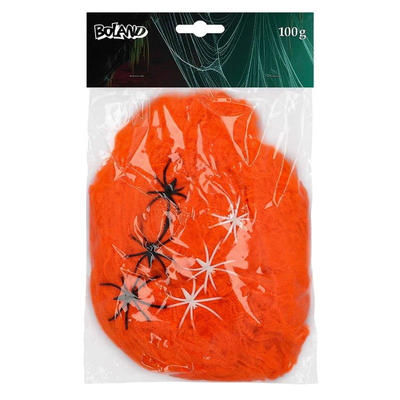 Spinrag 100 G Oranje Met 6 Spinnen
