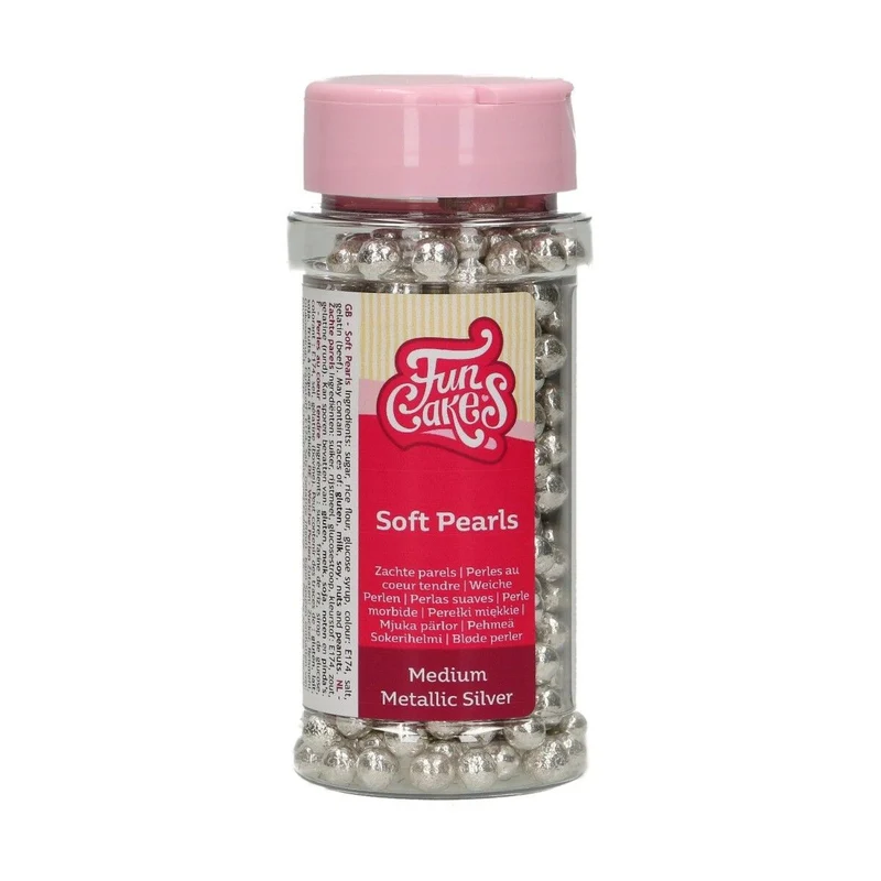 FunCakes sprinkles - zachte suikerparels - zilver