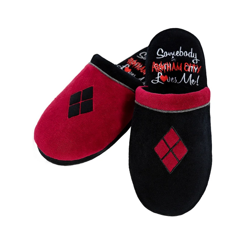 Harley Quinn Sloffen Zwart Rood