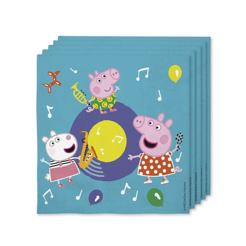 16 Peppa Pig Servetten, 33 X 33cm