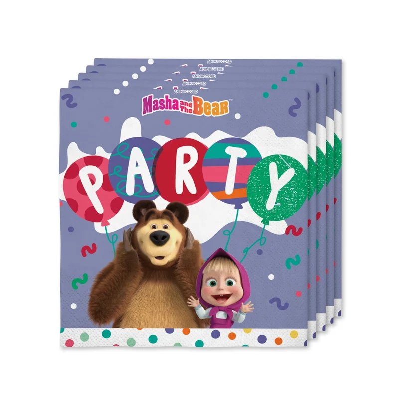 Party Servetten Masha And The Bear 16 Stuks 33 X 33 Centimeter