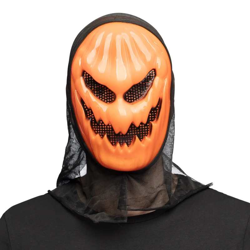 Masker Creepy Pompoen Met Kap