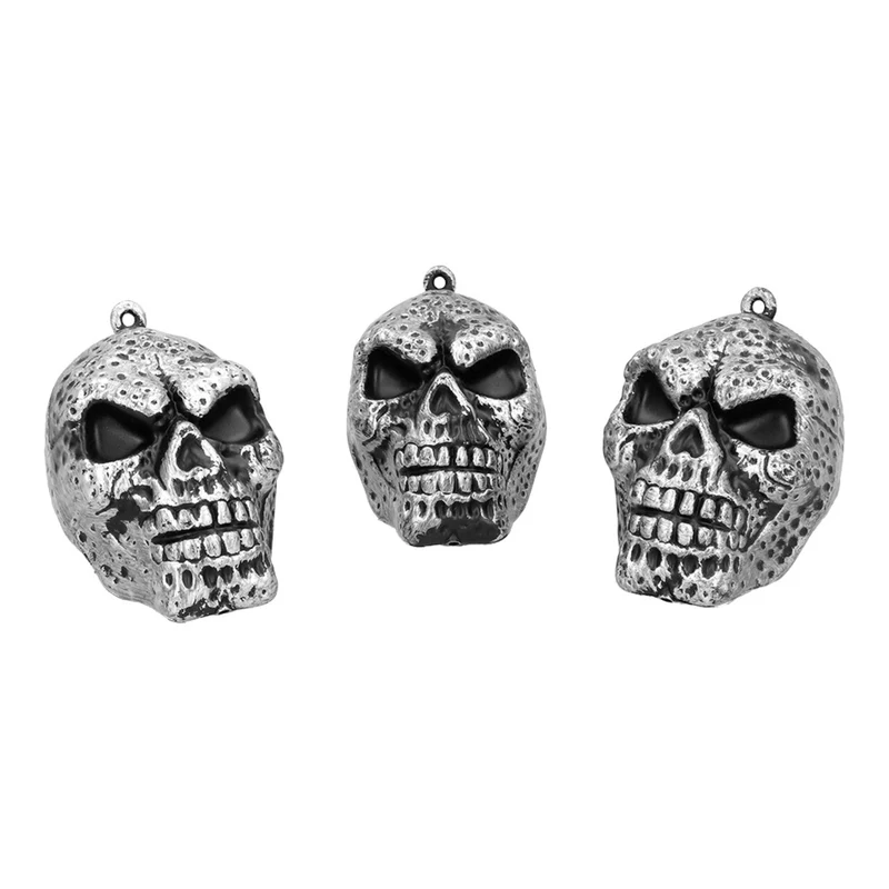 Set 3 Decoratie Schedels Zilver