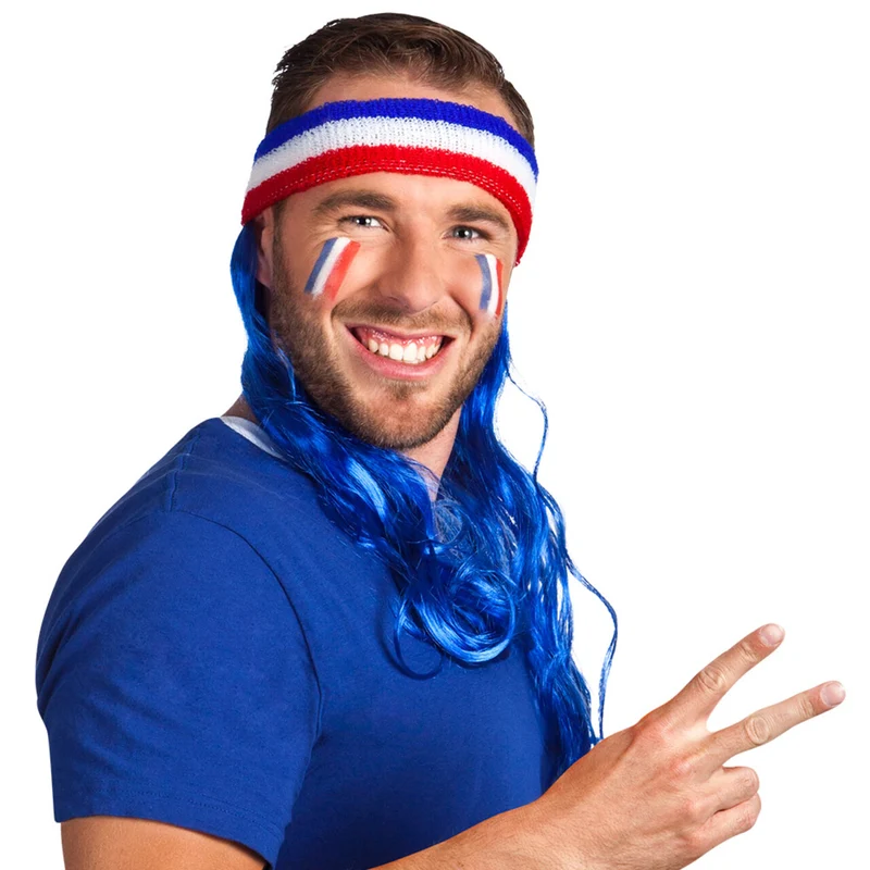 Hoofdband Frankrijk Met Blauw Haar