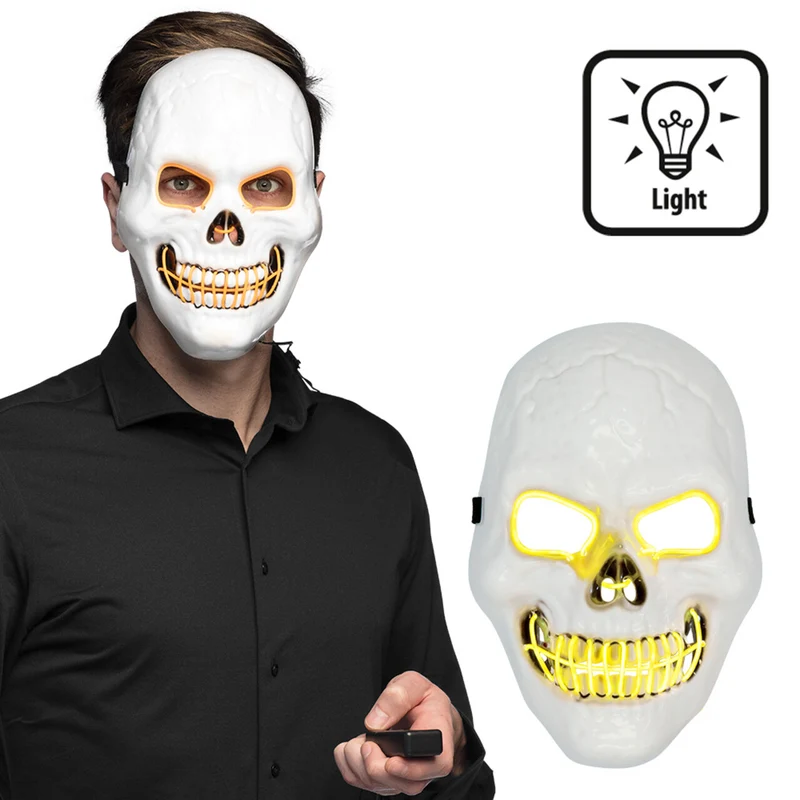 Masker Met Licht Grijnzend Schedel