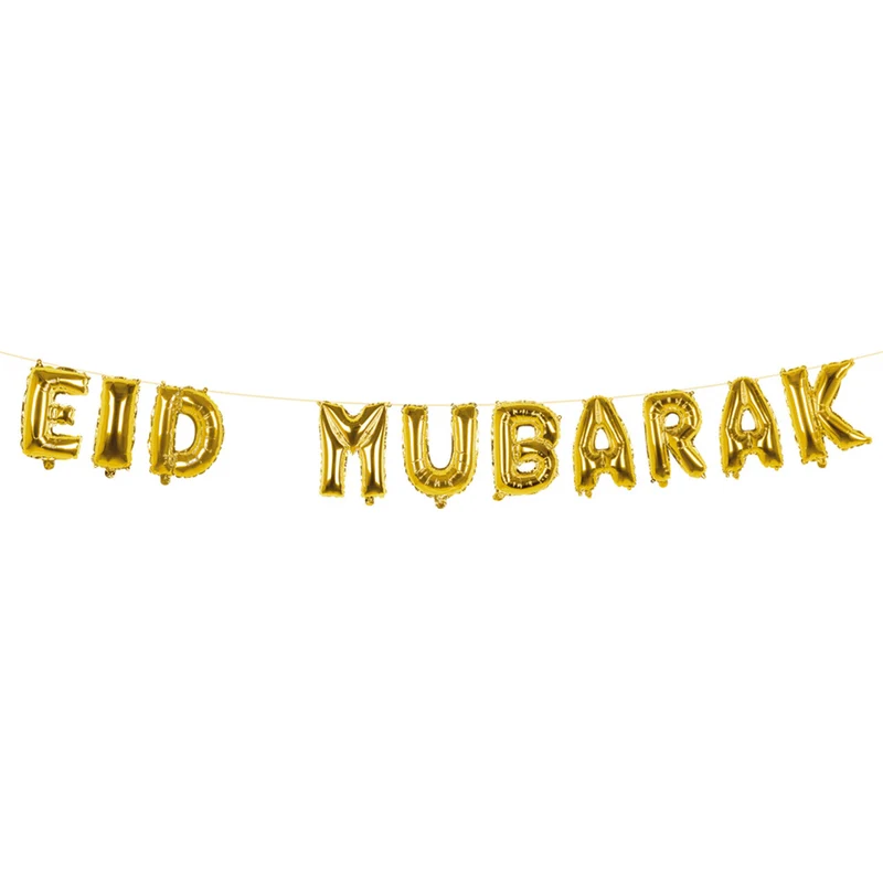 Folieballonslinger Ramadan Eid Mubarak Goud
