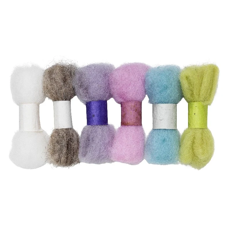 Nepal Wool lamswol set - 6x 2 gram - pastel