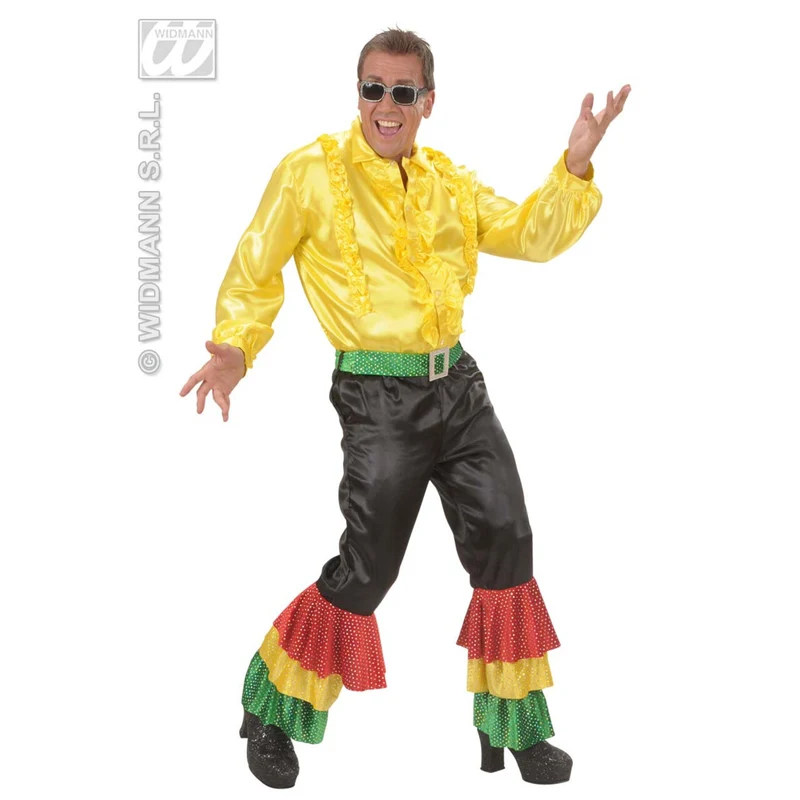 Zwarte Broek Met 3 Kleuren Pailletten Man