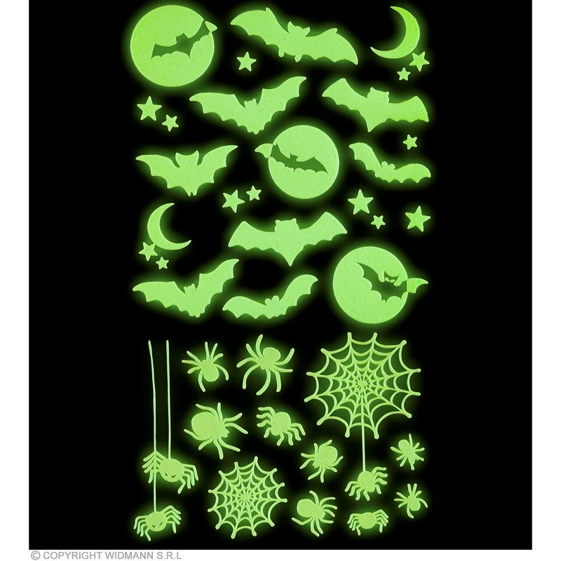 Glow In The Dark Halloween Spinnen En Vleermuizen Stickers