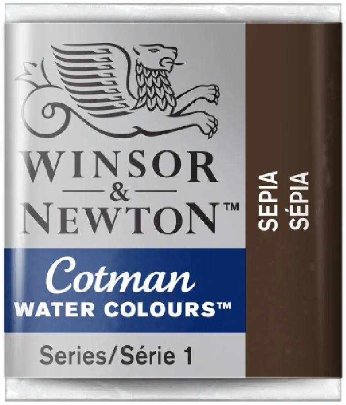 W&N Cotman Watercolours - half napje - sepia