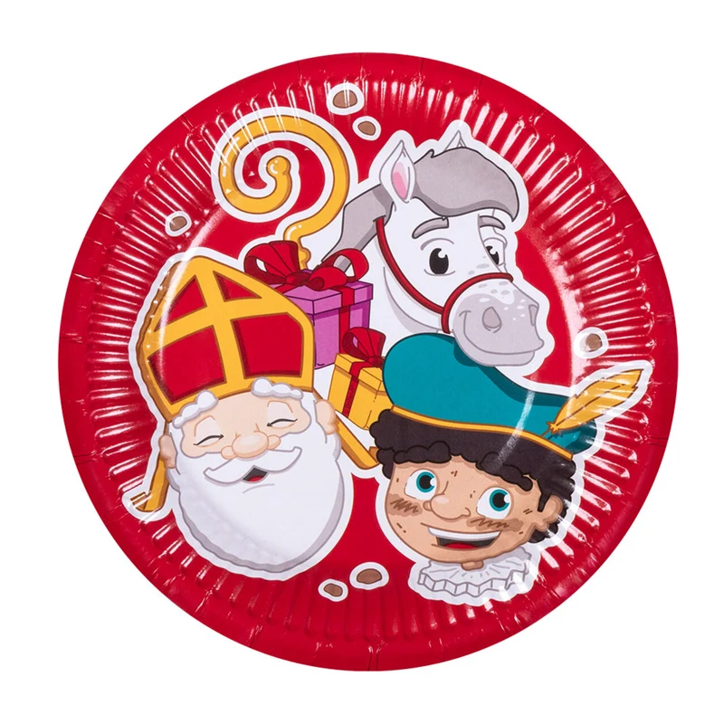 Set 10 Papieren Bordjes Sinterklaas (23 Cm)