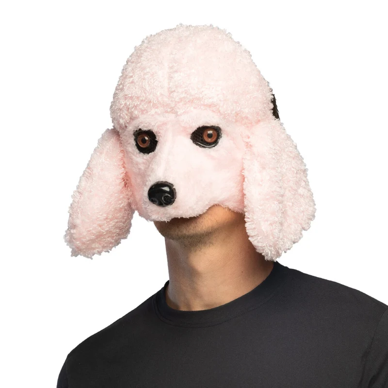 Pluchen Halfmasker Roze Zachte Poedel