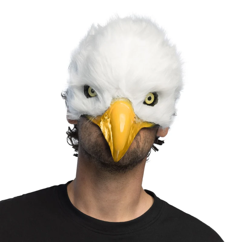 Pluchen Halfmasker White Bird