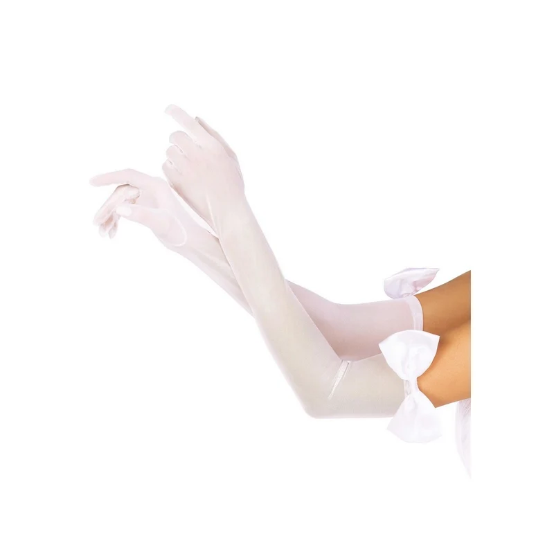 Lange Handschoenen Met Gala Strik Wit