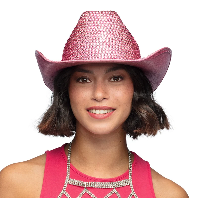Diva Strass Cowboyhoed Roze High Quality
