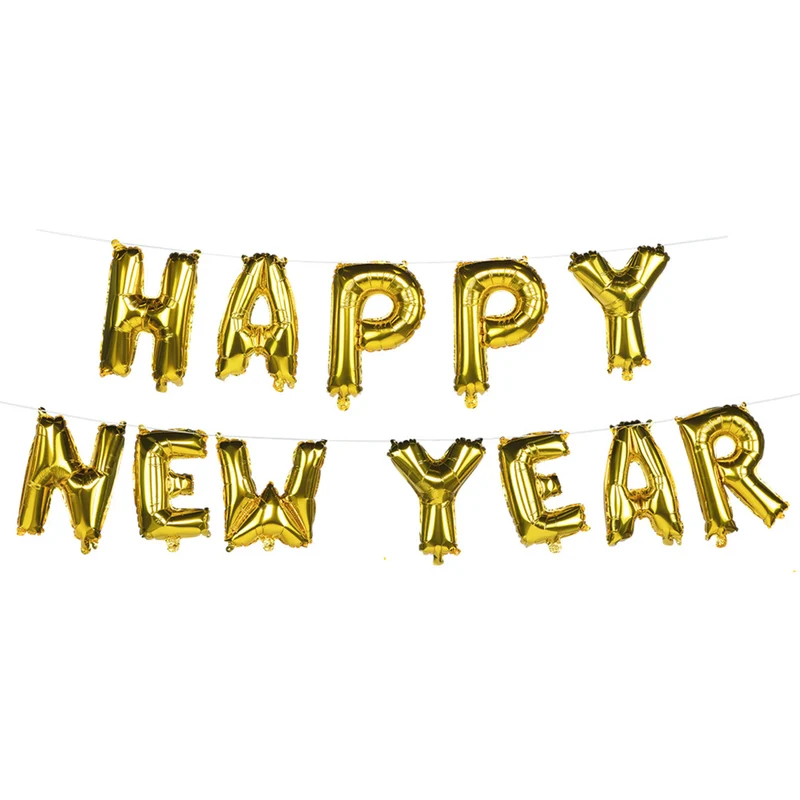 Folieballon Slinger Happy New Year Goud