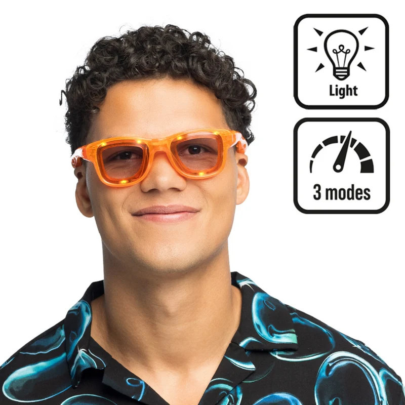 Oranje Partybril Met Licht