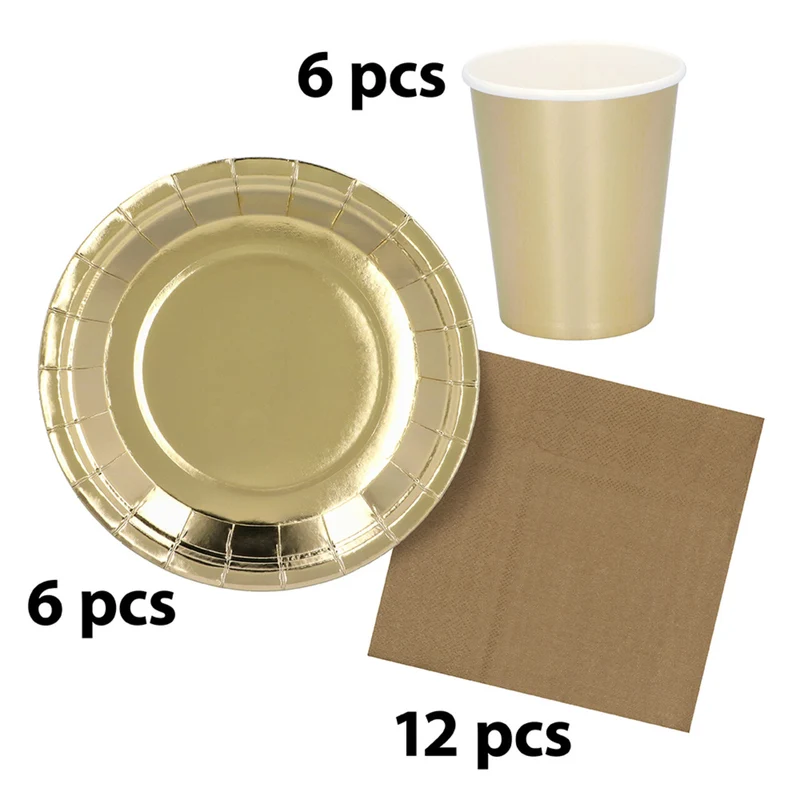 Papieren Feestservies Set Goud