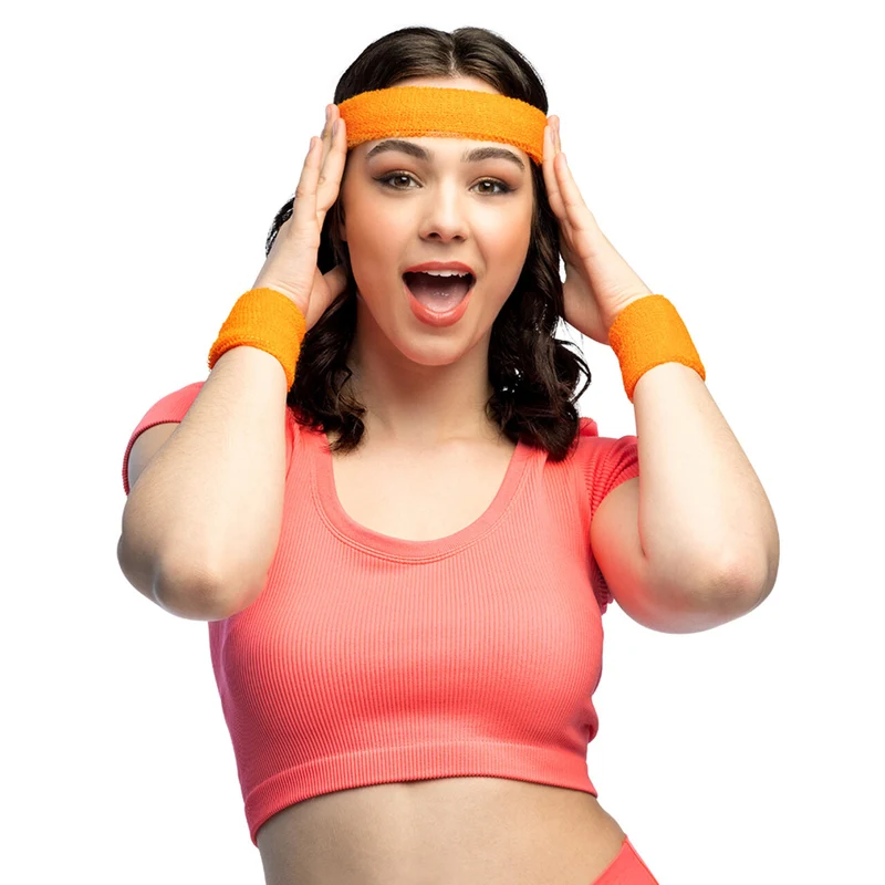 Sportieve Set Zweetbandjes Oranje