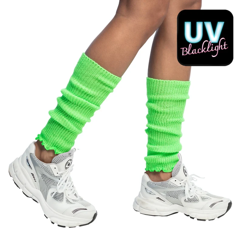 Paar Beenwarmers Basic Neongroen Uv