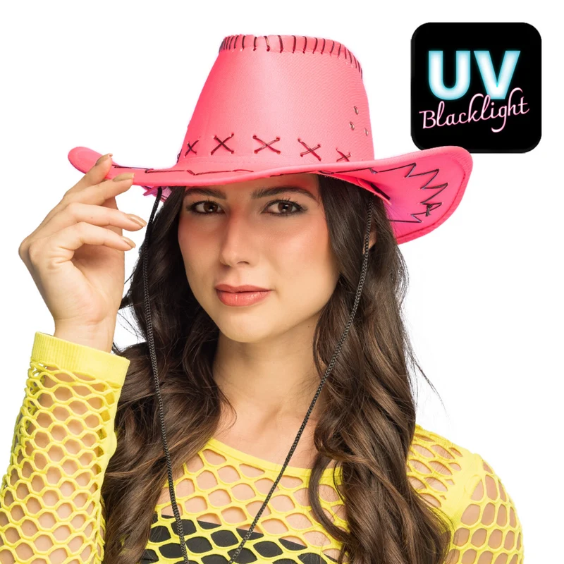 Glowboy Cowboyhoed Neonroze Uv