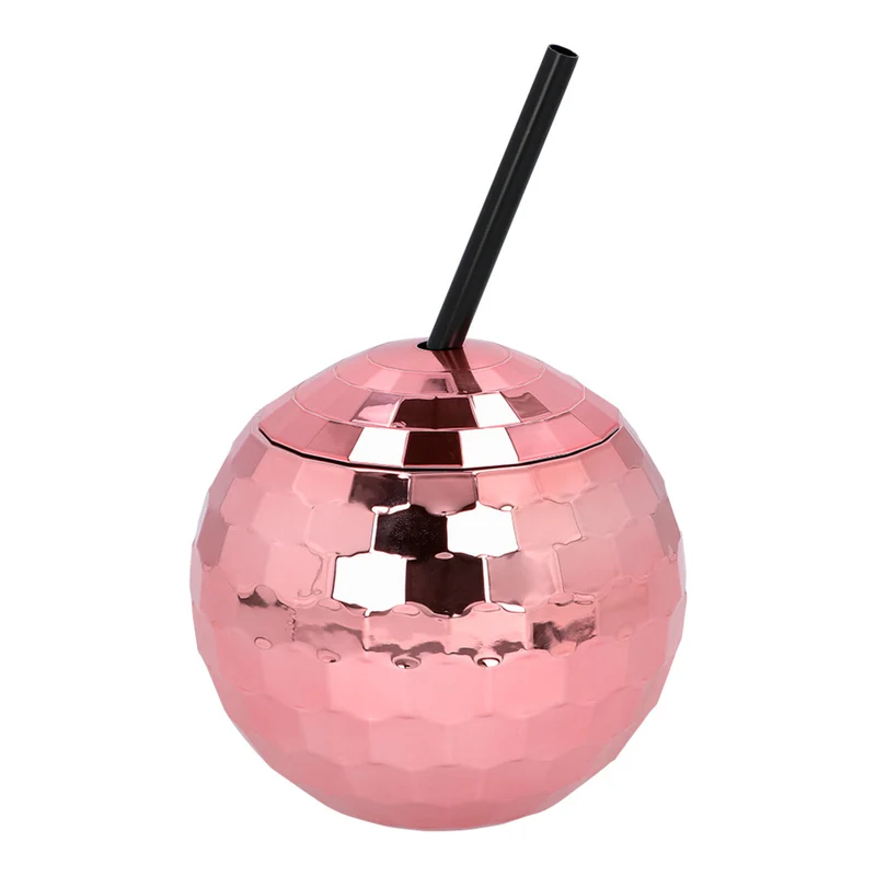 Discobal Drinkbeker Met Rietje Rosé Goud (60 Cl)
