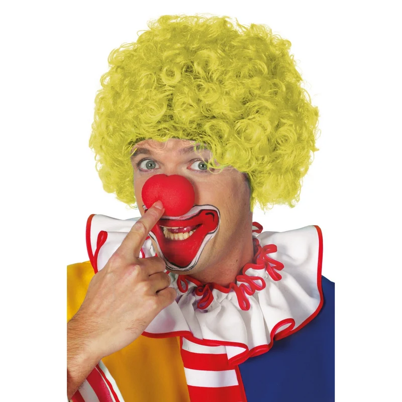 Super Hair Krullenpruik Clown Geel