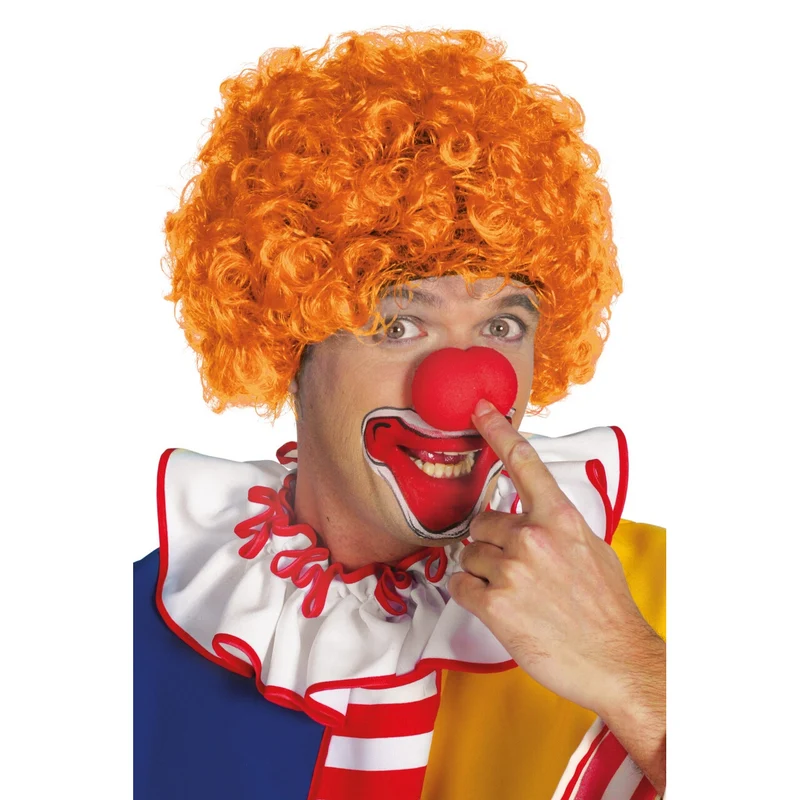 Super Hair Krullenpruik Oranje Clown