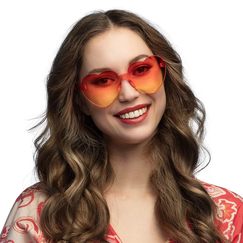 Partybril Oranje Hartjes