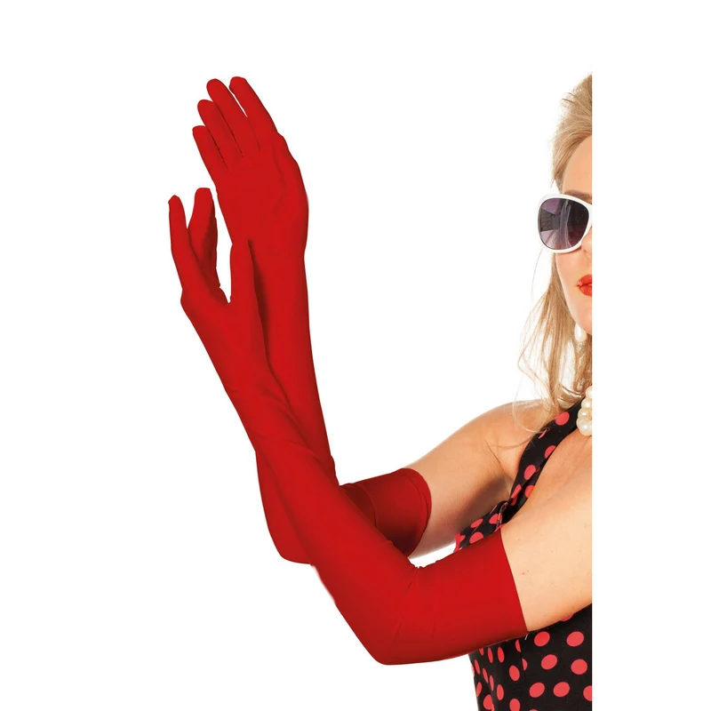 Mega Lange Handschoenen Rood