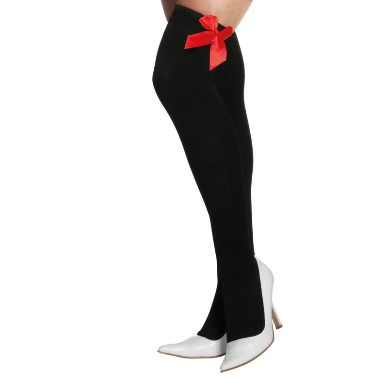 Sexy Kousen Zwart Met Rode Strik
