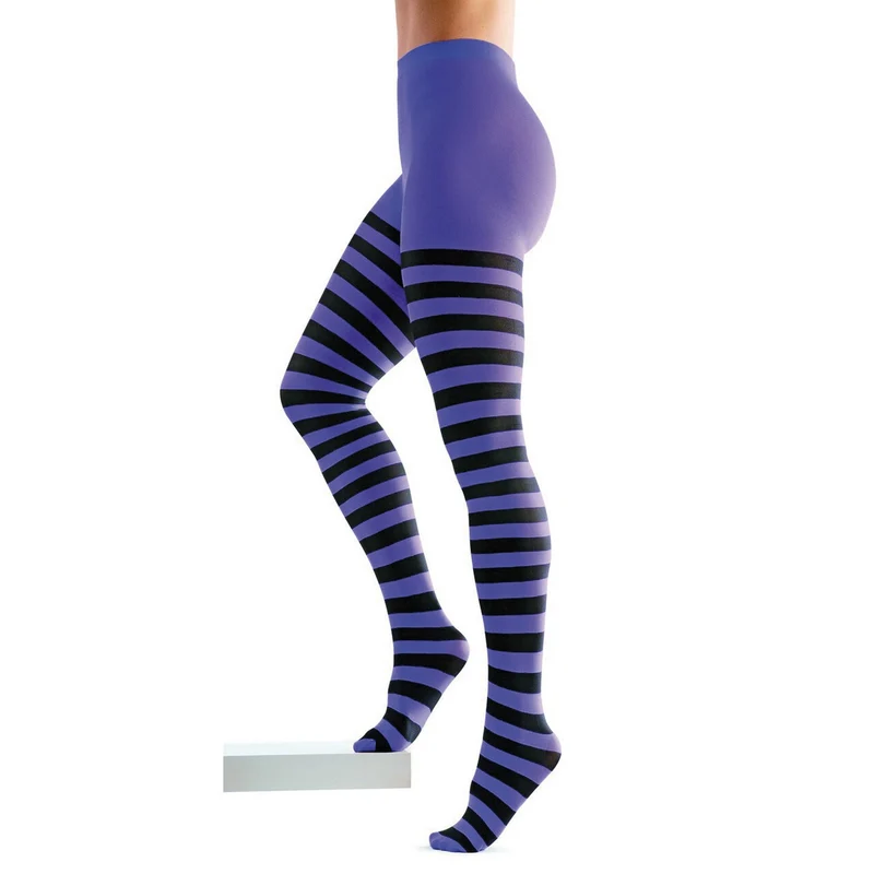 Panty Gestreept Paars / Zwart Heks