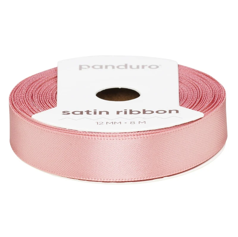 Satijnlint - 12 mm - donker poederroze
