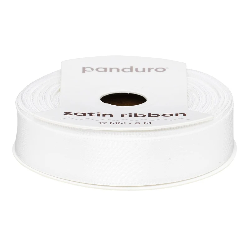 Satijnlint - 12 mm - wit