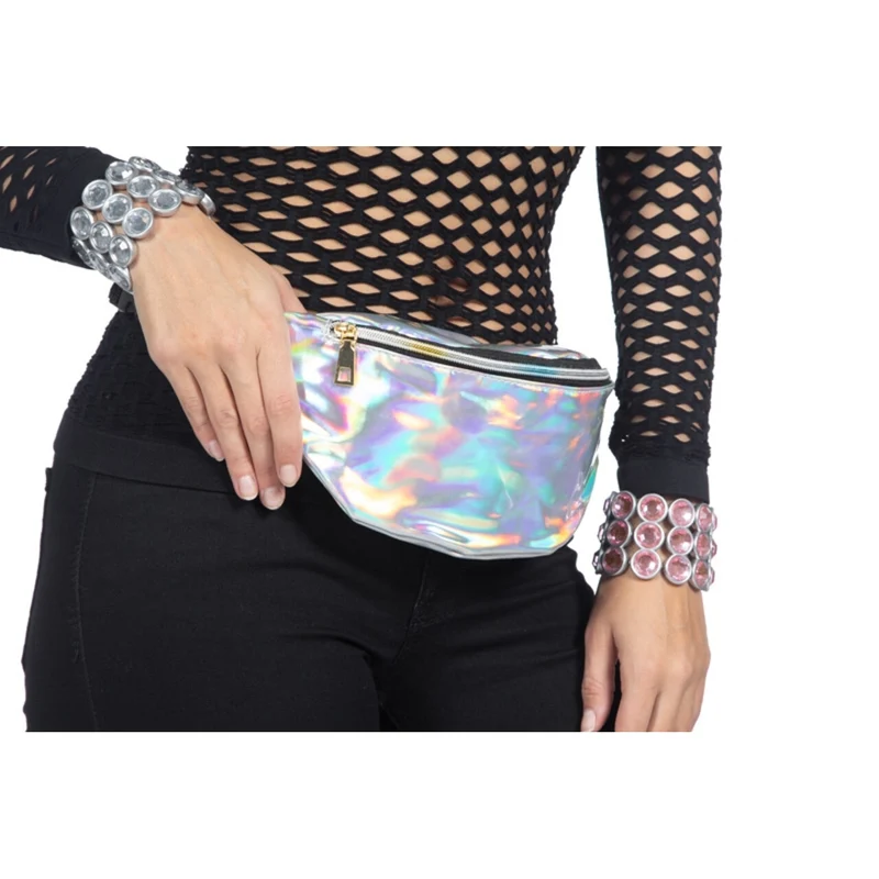 Metallic 80S Hippe Hologram Festival Heuptas