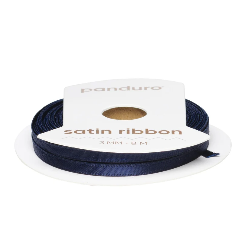 Satijnlint - 3 mm - marineblauw