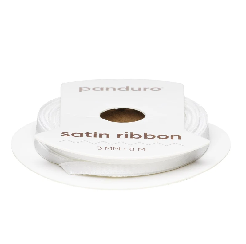 Satijnlint - 3 mm - wit