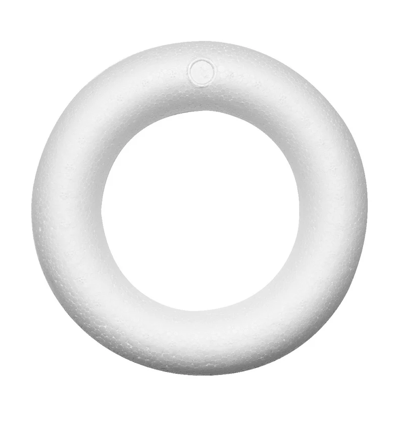 Piepschuim ring met platte kant - 17 cm