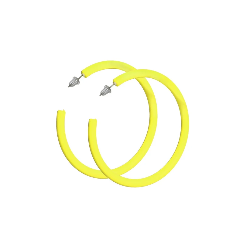 Oorringen Neon Disco Yellow