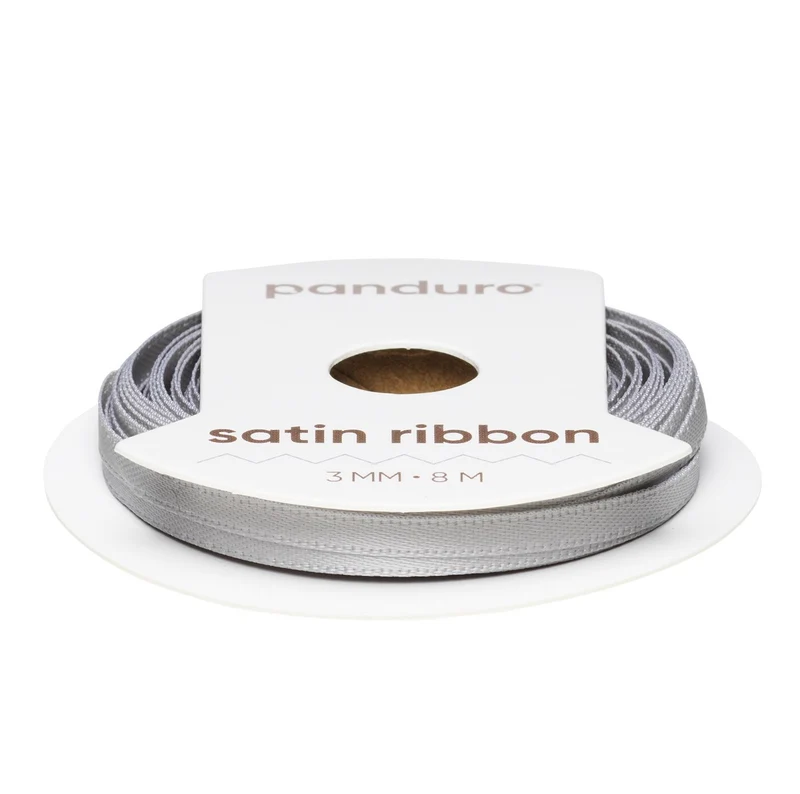 Satijnlint - 3 mm - lichtgrijs