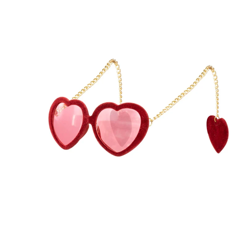 Bril Hart In Love Fluweel Rood