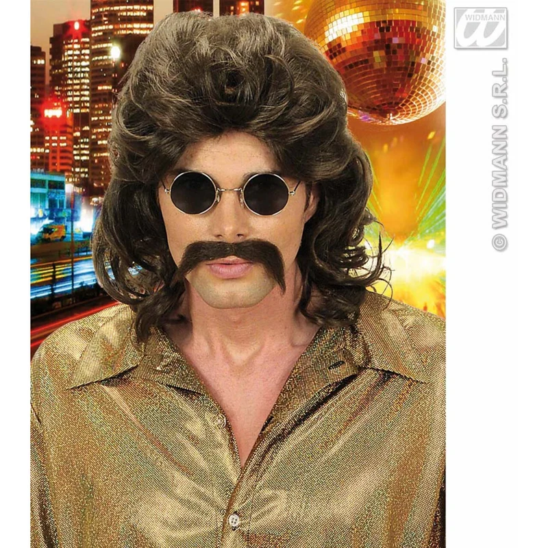 Pruik, 70s Man Bruin